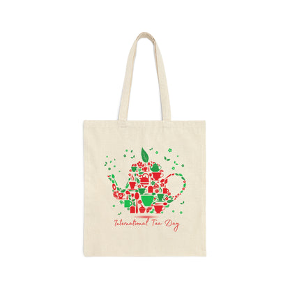 PoM's International TEA Day series ... 100% Cotton Canvas Tote Bag (heavy fabric)