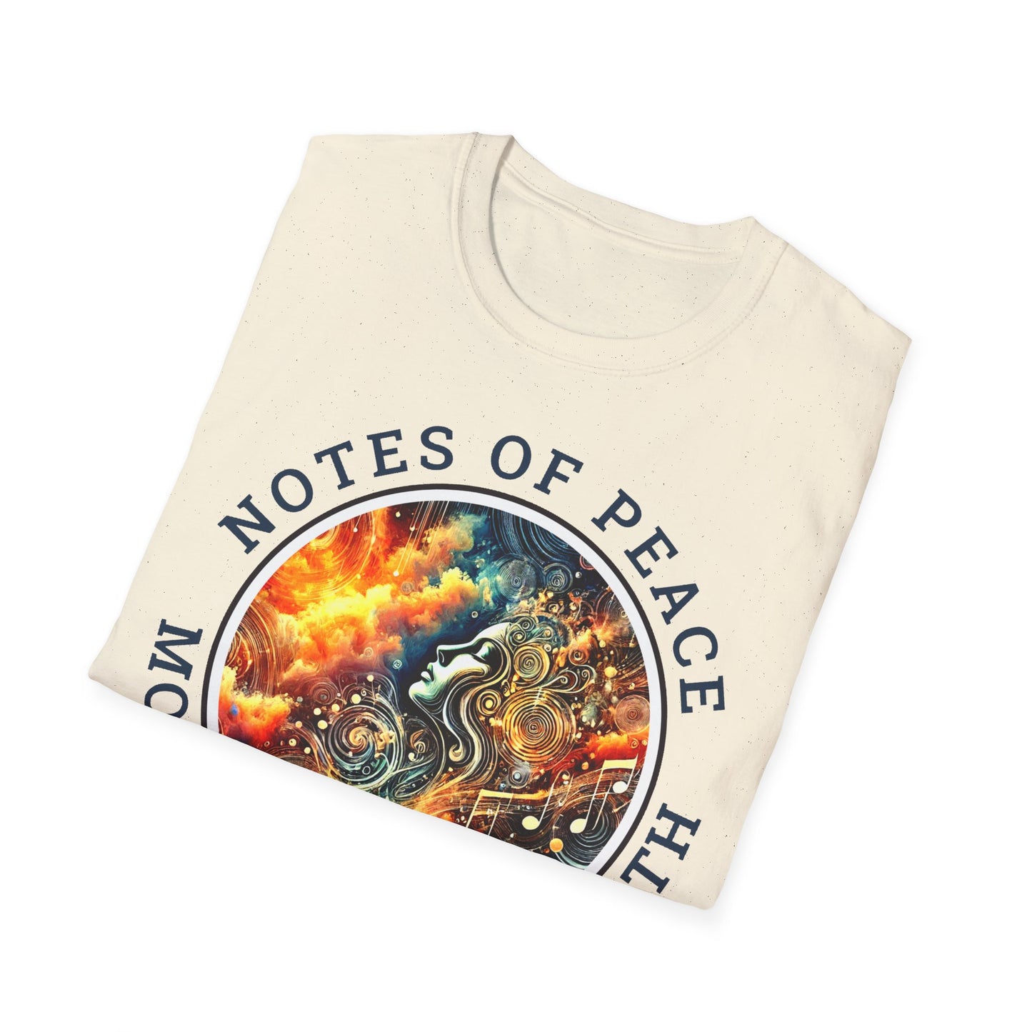 PoM's Music for Mindfulness Collection ... "NOTES OF PEACE ..." T-Shirt (Unisex, Softstyle, 100% Cotton, up to 5 sizes and 7 colours)