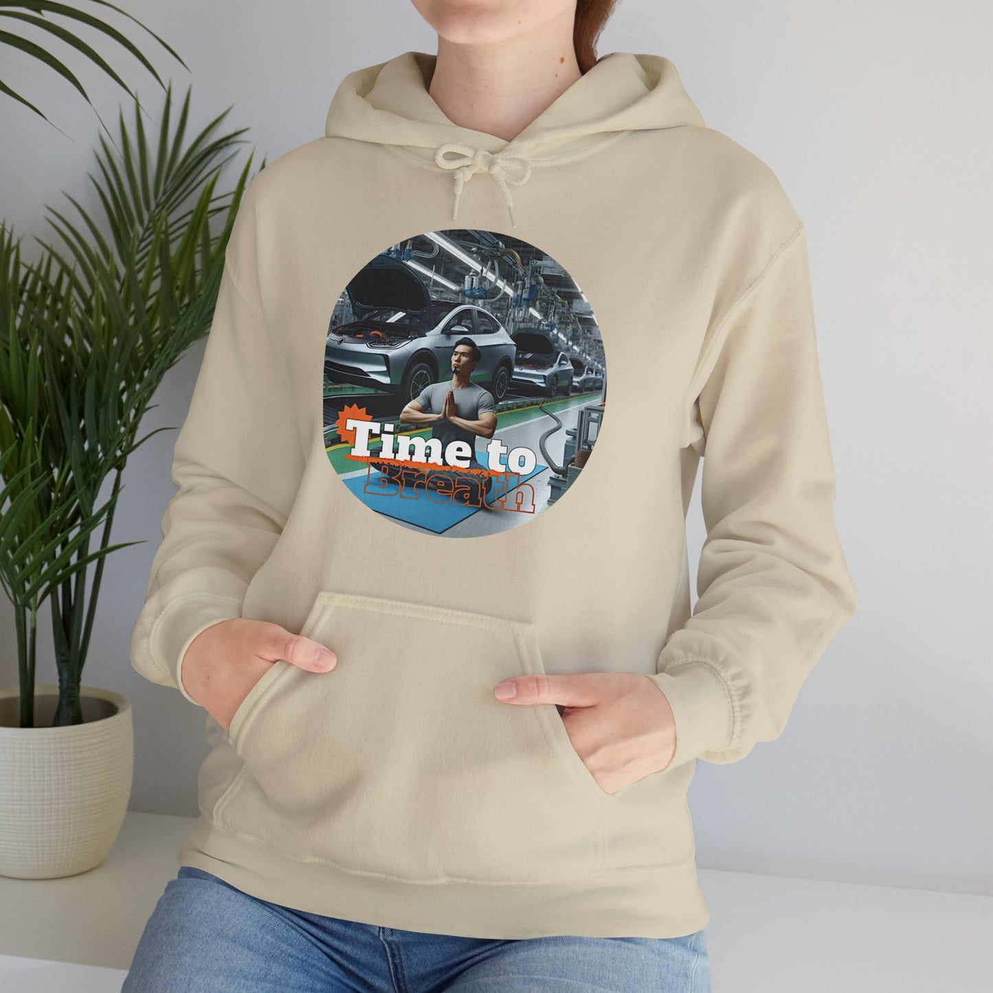 PoM's Mindfulness Collection ... TIME TO BREATH - Unisex Heavy Blend™ Hooded Sweatshirt (100% etically grown cotton, 8 sizes, up to 13 colors)