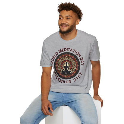 PoM's Mindfulness Collection ... special edition "World Meditation Day" (inauguration) - Unisex Softstyle T-SHIRT (100% cotton, all-year-wear, 6 sizes, up to 13 colours )