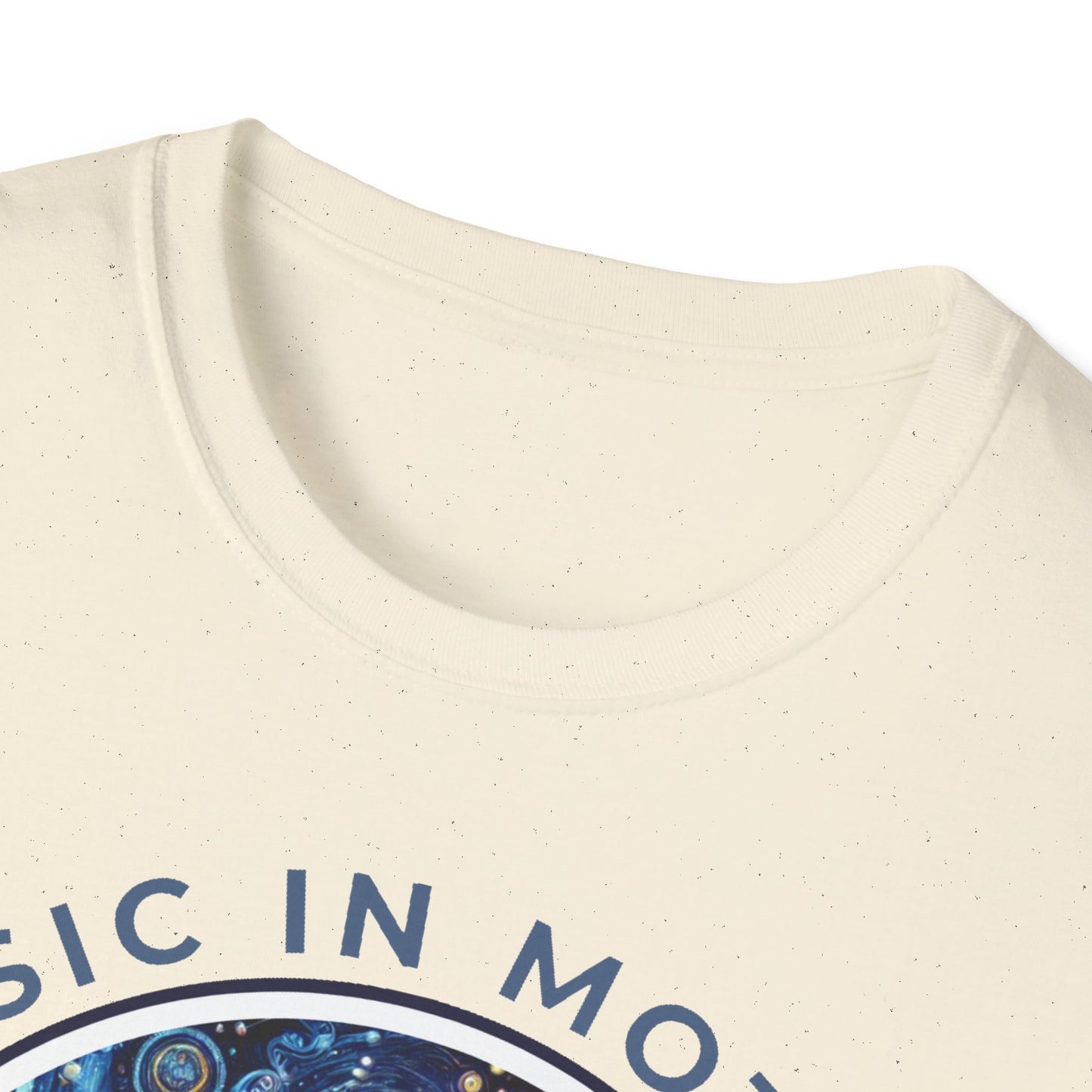 PoM's Music for Mindfulness Collection ... "MUSIC IN MOTION ..." T-Shirt (Unisex, Softstyle, 100% Cotton, up to 5 sizes and 11 colours)