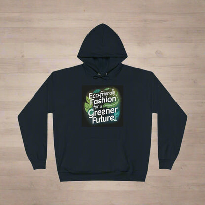 Black Hoodie with fleece inside - Unisex Sweatshirt (EcoSmart®, 50% cotton, with recycled plastic, 5 sizes) Media 1 of 4