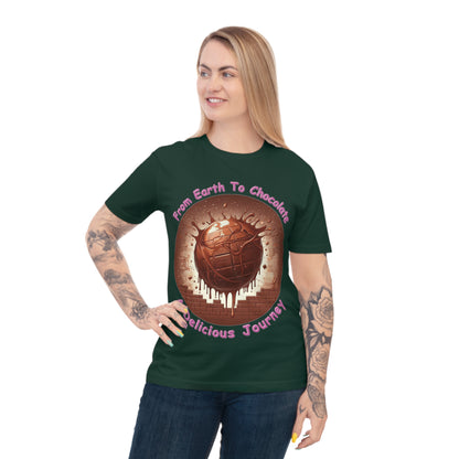 PoM's Fun & Joy for a Happy Life Collection ... FROM EARTH TO CHOCOLATE ... Unisex Classic Jersey T-shirt (100% organic cotton, PETA certified, light fabric, 7 sizes, up to 12 colours)