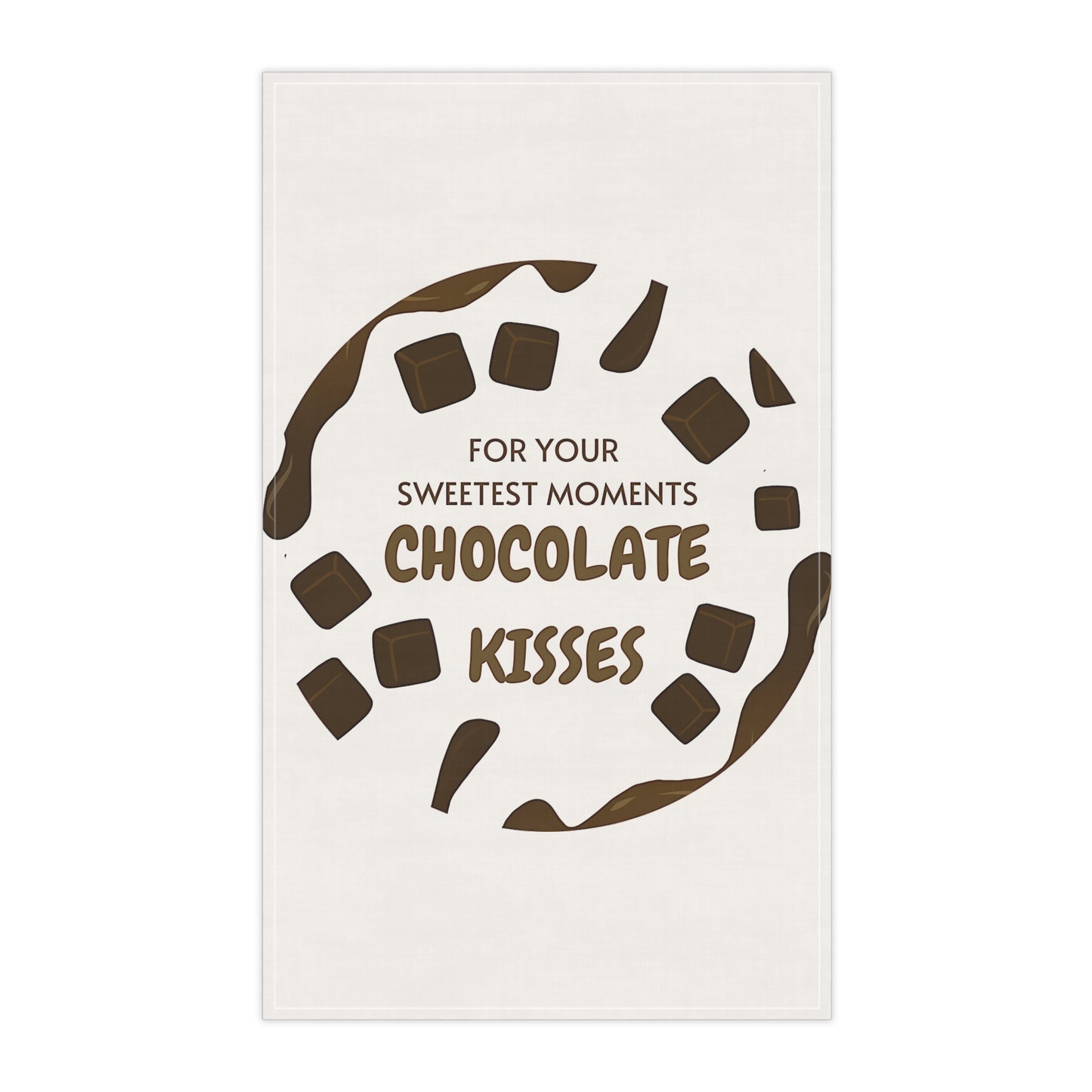 PoM's Fun & Joy for a Happy Life Collection ... CHOCOLATE KISSES Kitchen Towel (2 materials: cotton twill, polyester - one size: 18" × 30" / 45.72cm × 76.2cm)