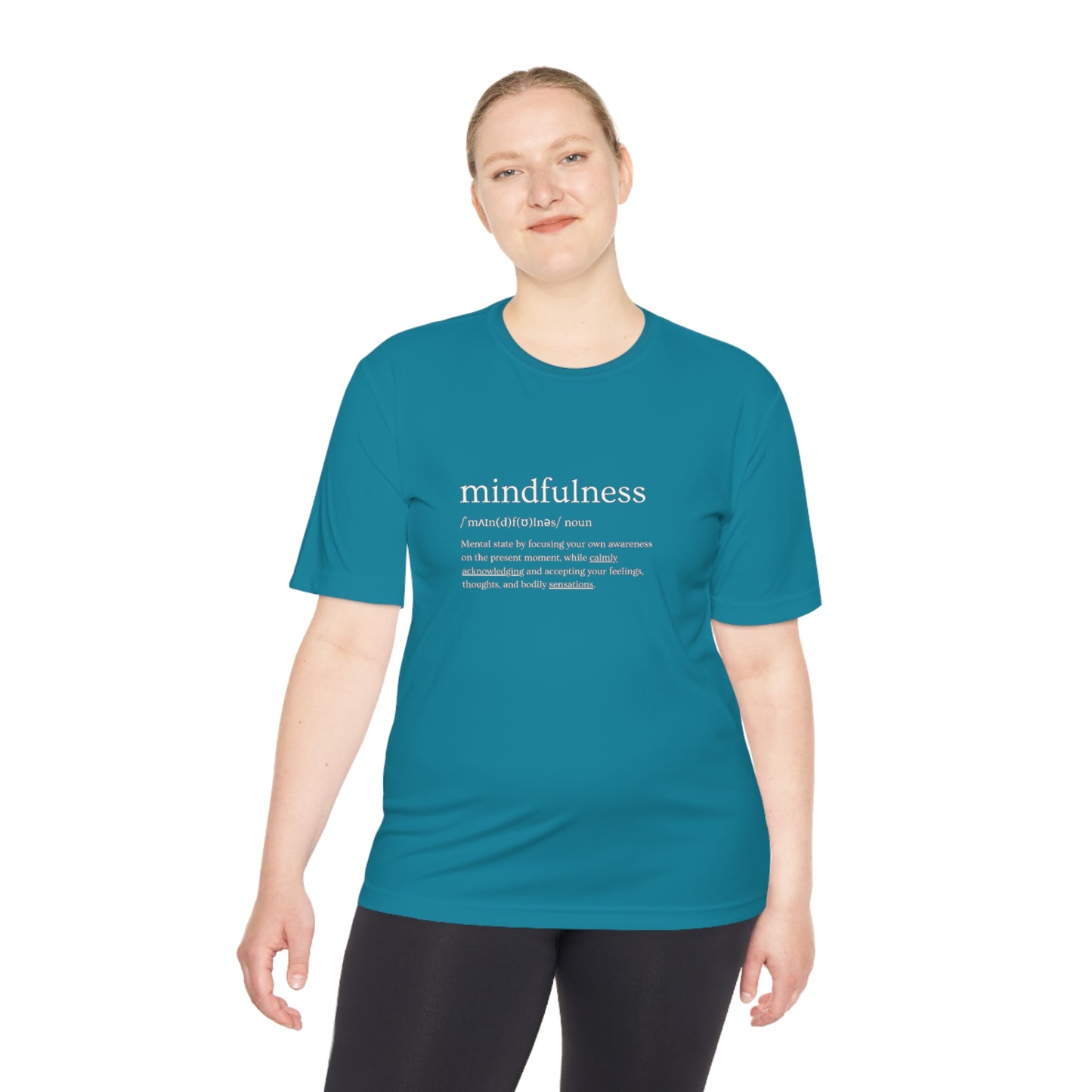 PoM's Mindfulness series .... MFN (front) & MFN concepts (back) ... Athletic Sport-Tek Moisture Wicking  (Unisex, breathable, 8 sizes, up to 12 colours)