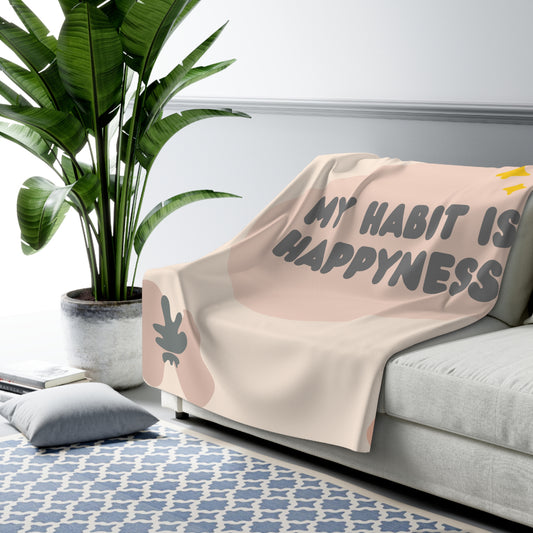 PoM's series of Mindfulness & Self Motivation ... Sherpa Fleece Blanket (extra warm, 3mm thick fleece)