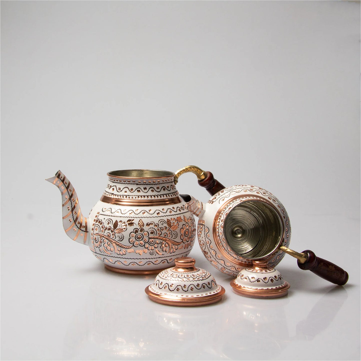 PoM's International TEA Day series ... Handmade Copper Teapot (Heat Resistant, 4 colours, 1-2.0 ltr)