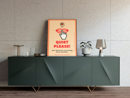 PoM's International NOISE AWARENESS Day series .... QUIET PLEASE poster (Satin paper, 300gsm, 6 sizes)