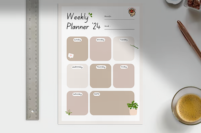 PoM's Mindfulness series ... My Personal Planner 2024 (DINA4/5, 427 pages: 52 weekly planners + 7 daily planners per week)