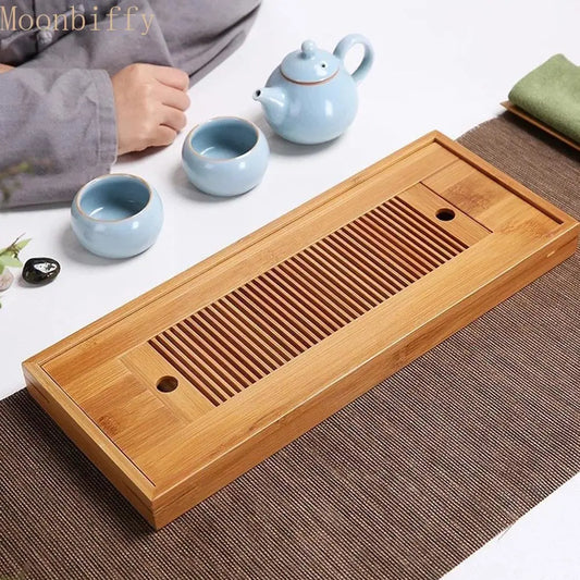 PoM's International Tea Day series ... Simple Chinese Tea Board (two sizes, Bamboo, water drain tray)