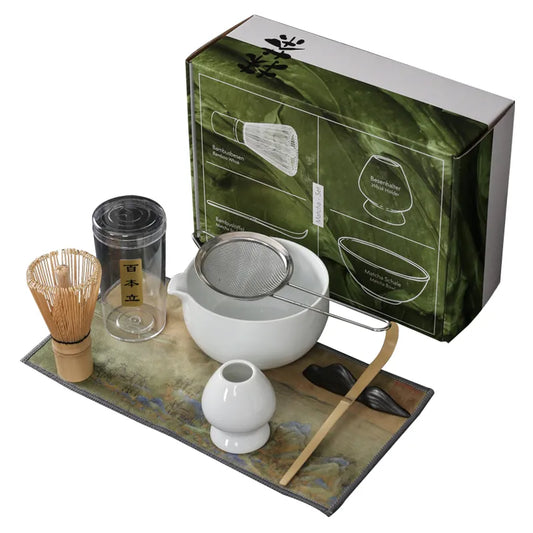 PoM's International TEA series ... Japanese Matcha Tea Set (2 sets with ceramic bowl, bamboo whisk and tea spoon)