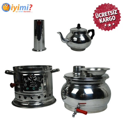 PoM's International TEA Day series ... Wood Samovar with Infuser (Aluminum Body, 1.1 liter)