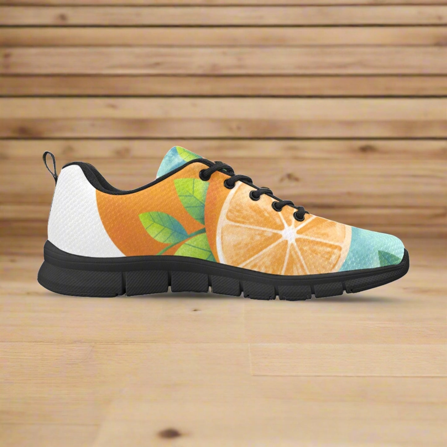 Women's Breathable Sneakers (Model No. 055, Fruity Life print, two shoes with different printing)