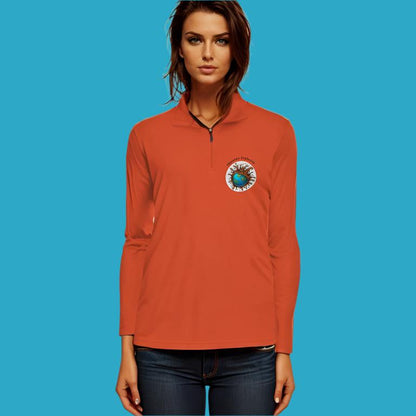 PoM's Fun & Joy for a Happy Life Collection ... (Blue)Planetary Choco Splash ... CHOCOLATE EXPLOSION ... Unisex QUARTER-ZIP (print on front/back, moisture-wicking fabric, 3 colours, up to 5 sizes)